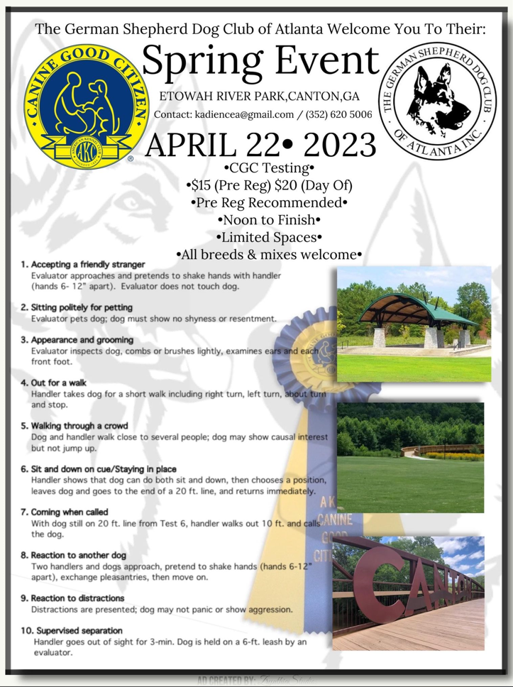 information on CGC Spring 2023 event